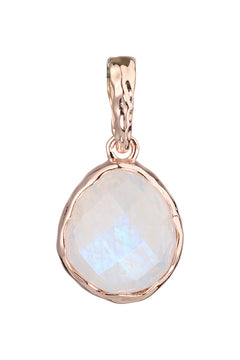Riva - wavy edge rose gold necklace pendant moonstone gemstone