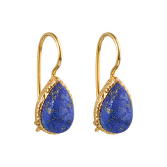 Veda - drop earrings gold lapis lazuli