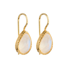 Veda - drop earrings gold moonstone