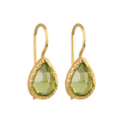Veda - drop earrings gold peridot