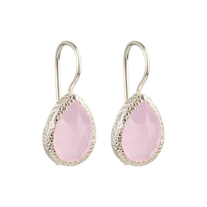 Veda - drop earrings silver pink chalcedony