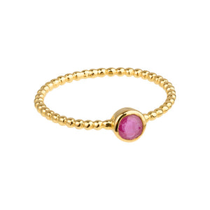 Luna - birthstone ring gold ruby July