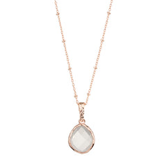 Riva - wavy edge rose gold pendant clear quartz gemstone