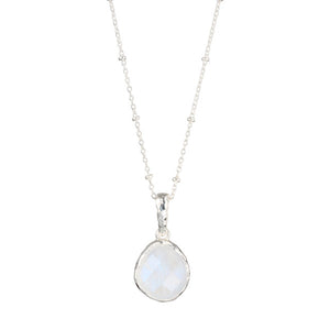 Riva - wavy edge silver pendant moonstone gemstone