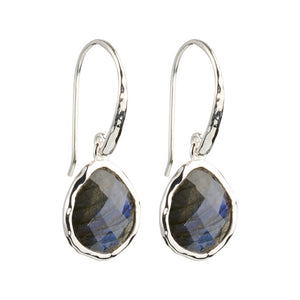 Riva - wavy edge silver earrings with labradorite