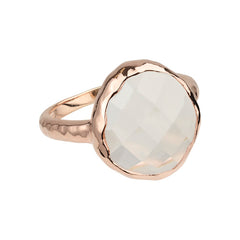 Riva - wavy edge ring gold clear quartz