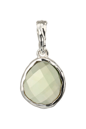 Riva - wavy edge kettinghanger groene amethist zilver
