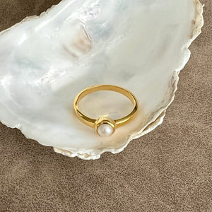 Ava - ring met ronde parel goud