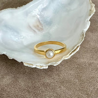 Ava - ring met ronde parel goud