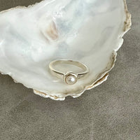 Ava - ring met ronde parel zilver