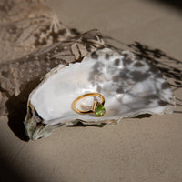 Dide - ring met druppelvormige peridot verguld goud