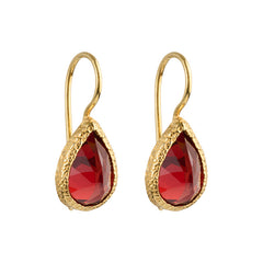 Veda - drop earrings gold garnet