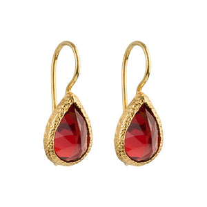 Veda - drop earrings gold garnet