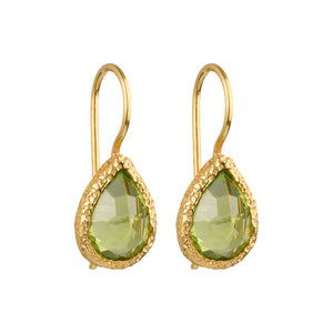 Veda - drop earrings gold peridot
