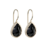 Veda - druppel oorbellen zilver zwarte onyx