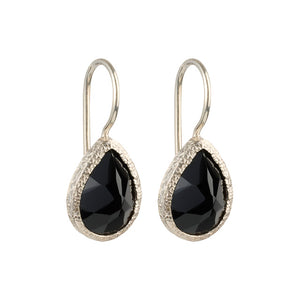 Veda - druppel oorbellen zilver zwarte onyx