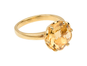 Flore - gouden flowercup ring citrien