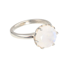 Flore - zilveren flowercup ring maansteen