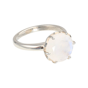 Flore - zilveren flowercup ring maansteen