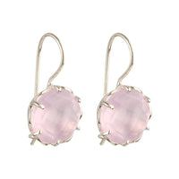 Flore - flowercup oorbellen zilver roze chalcedoon