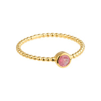 Luna - geboortesteen ring goud roze toermalijn oktober