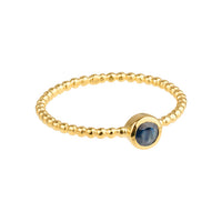 Luna - geboortesteen ring goud saffier september