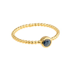 Luna - geboortesteen ring goud saffier september