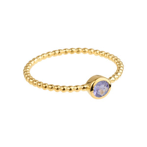 Luna - geboortesteen ring goud tanzaniet december