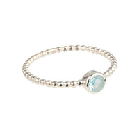Luna - geboortesteen ring zilver blauwe topaas november