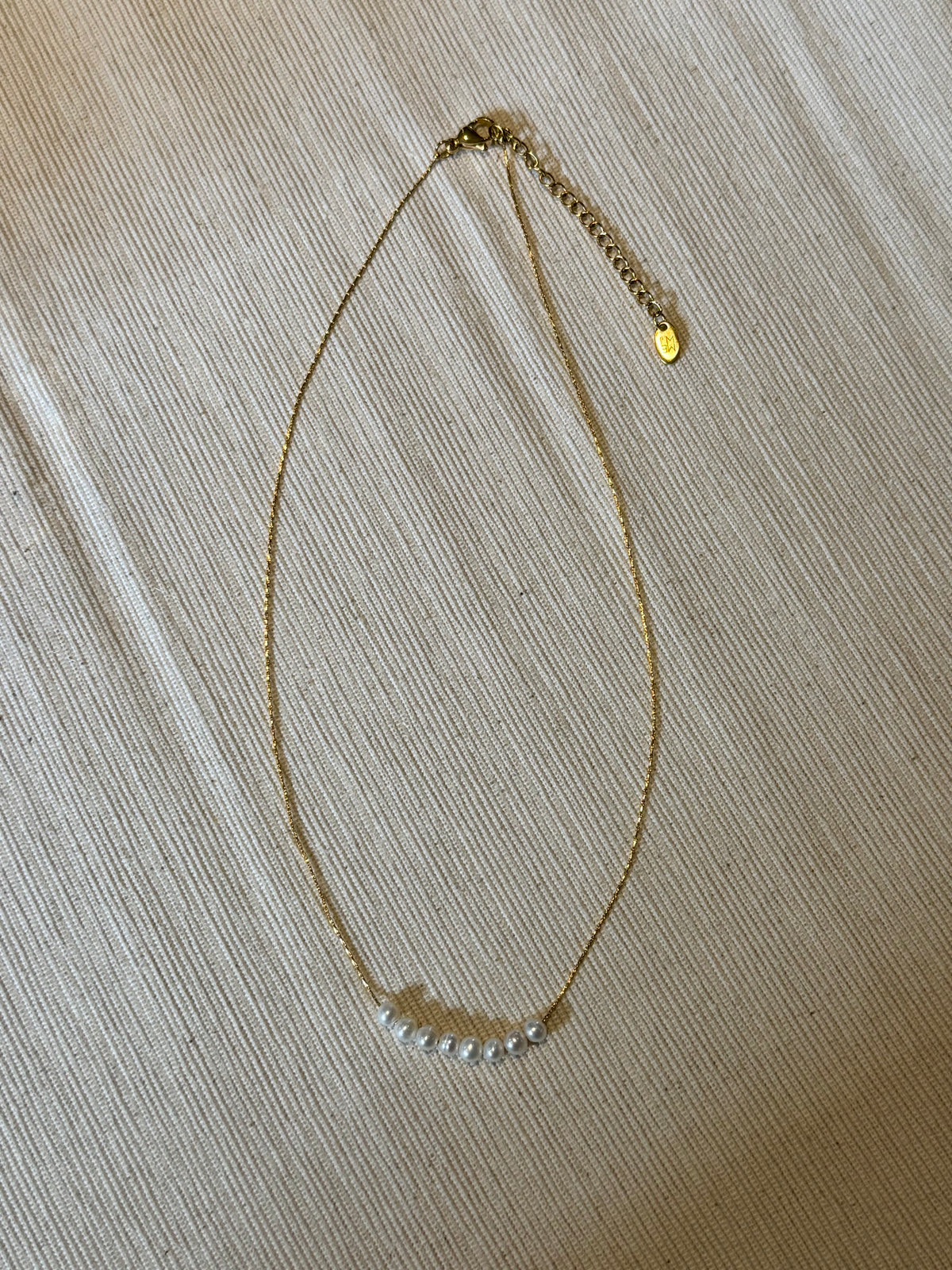 Liv - parelketting goudkleurig edelstaal