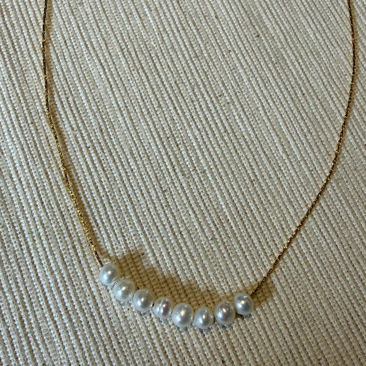 Liv - parelketting goudkleurig edelstaal