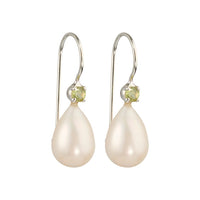 Uma - Pareldruppels met peridot zilver