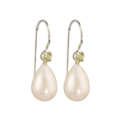 Uma -Pareldruppels met peridot edelsteentjes zilver