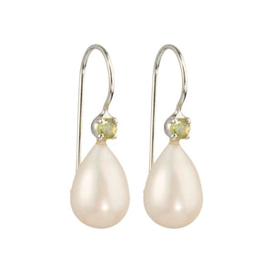 Uma -Pareldruppels met peridot edelsteentjes zilver