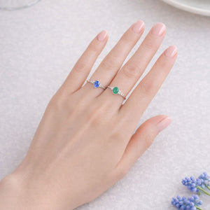 Vive - ring zilver met smaragd edelsteen