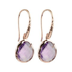 Riva - wavy edge earrings gold light amethyst