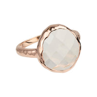 Riva - wavy edge ring goud heldere kwarts