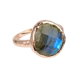 Riva - wavy edge ring goud labradoriet