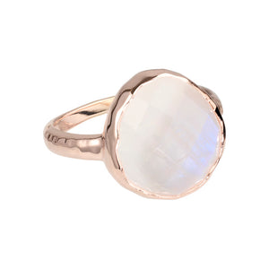 Riva - wavy edge ring goud maansteen
