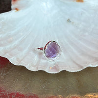 Riva - wavy edge ring zilver lichte amethist