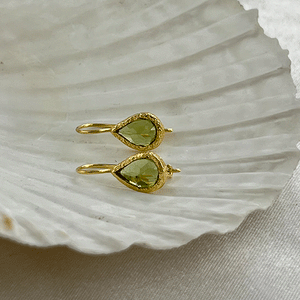 Veda - drop earrings gold peridot