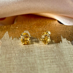 Yaya - oorknopjes goud citrien