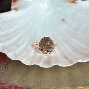 Riva - wavy edge ring goud rookkwarts