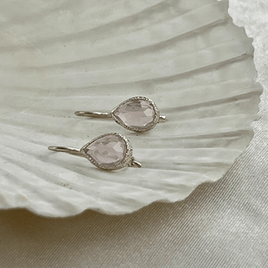 Veda - drop earrings silver pink chalcedony