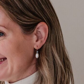 pareldruppel zilver blauwe topaas