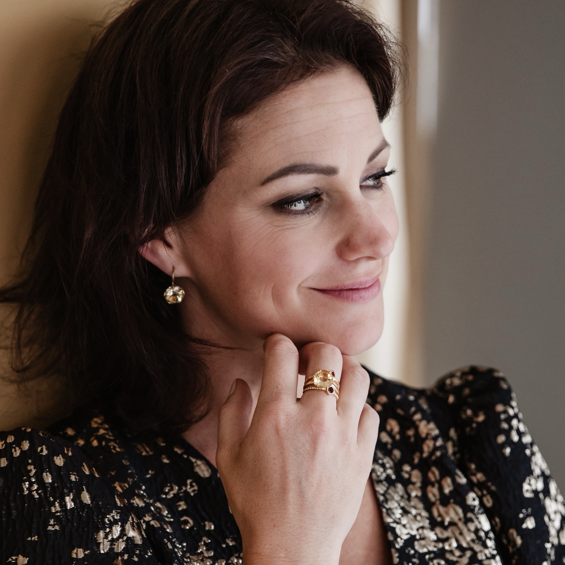 Flowercup ring goud citrien