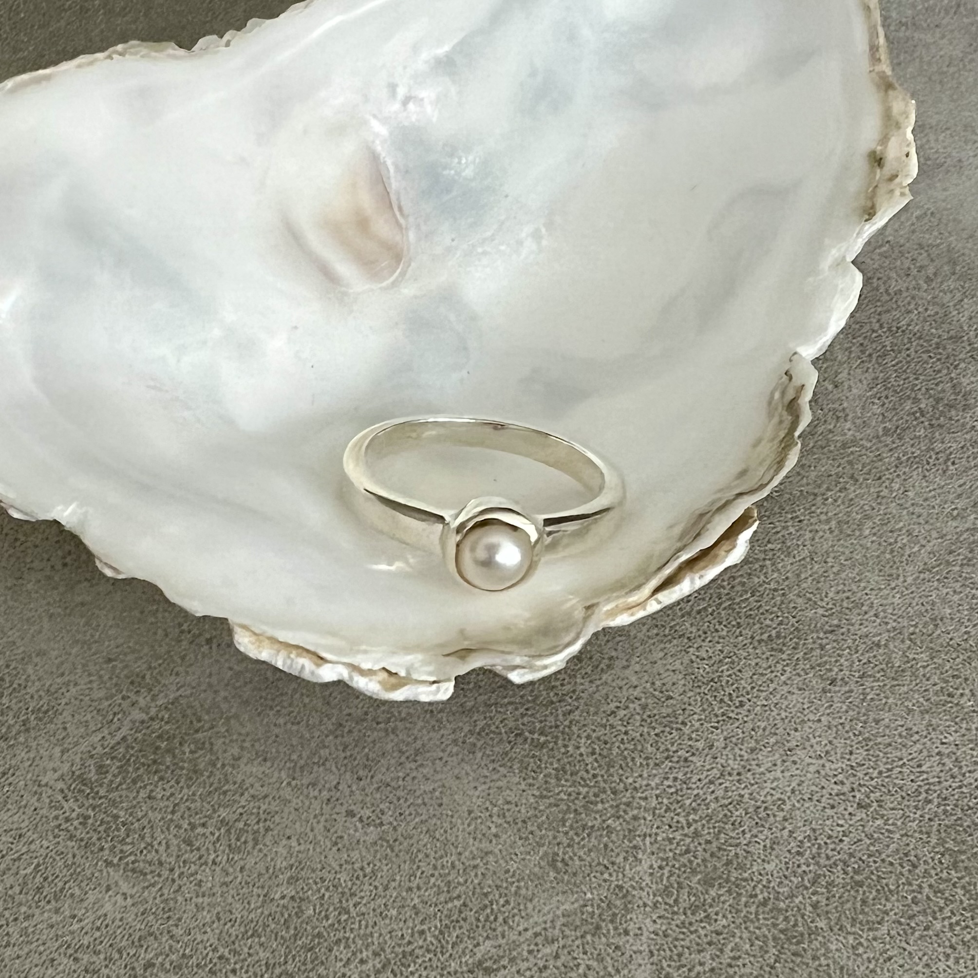 Parelring Ava zilver