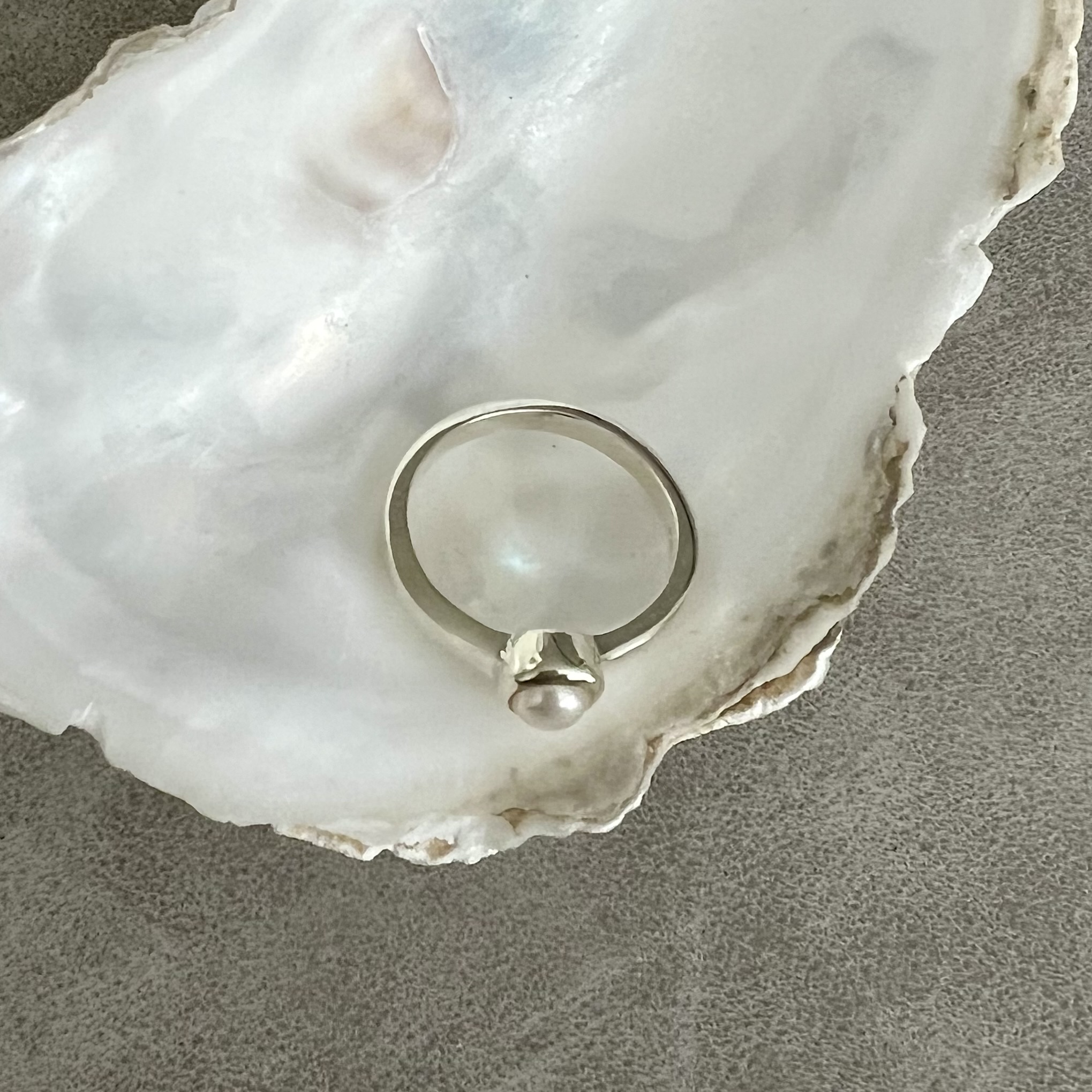 Parelring Ava zilver