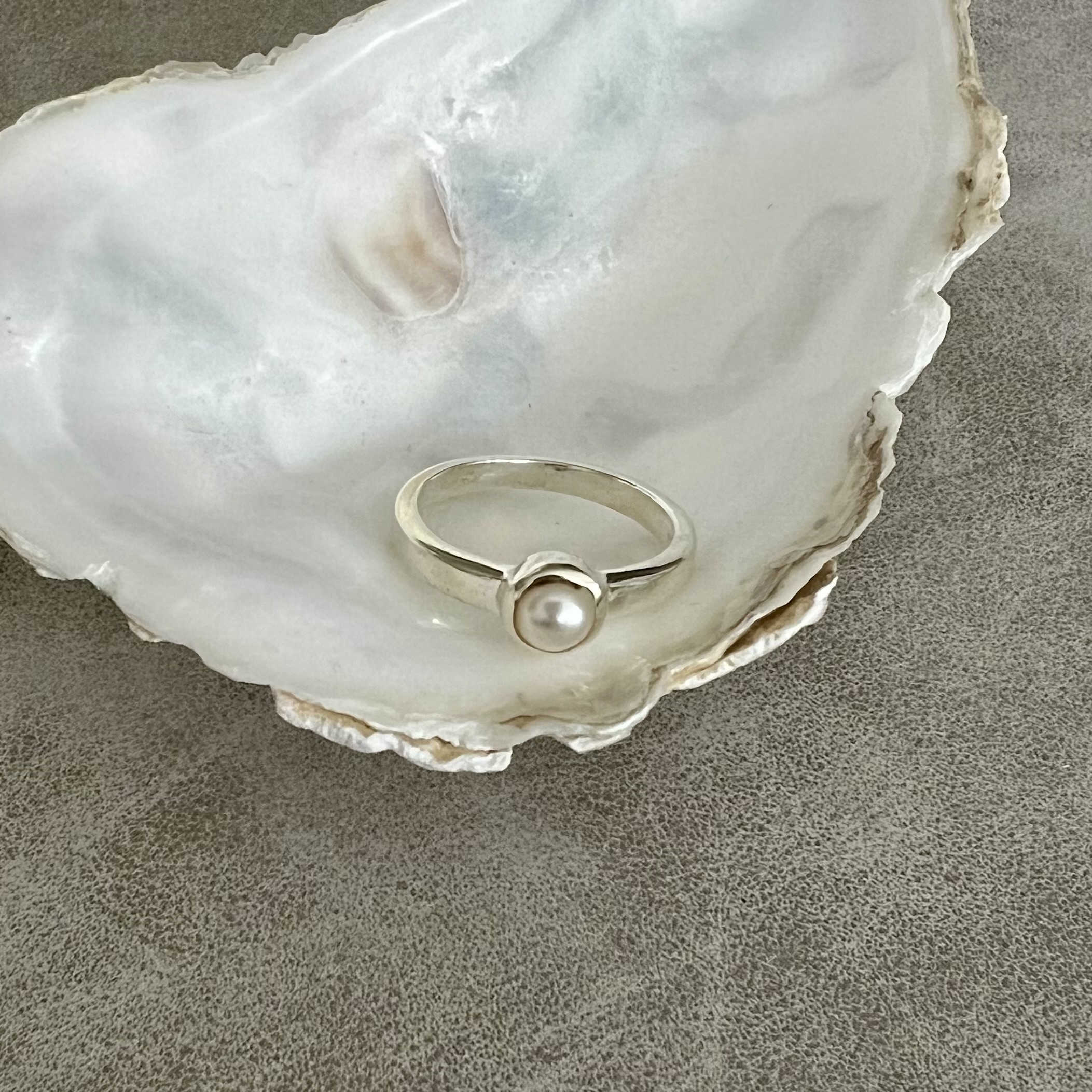 Parelring Ava zilver