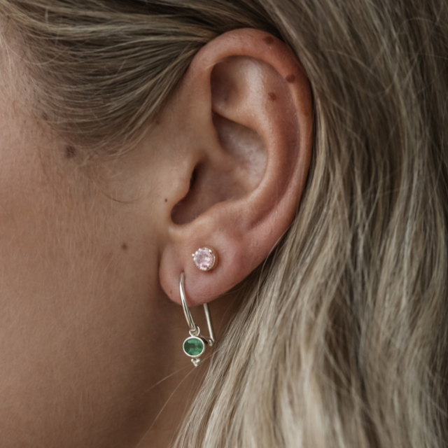 vive oorbellen zilver smaragd